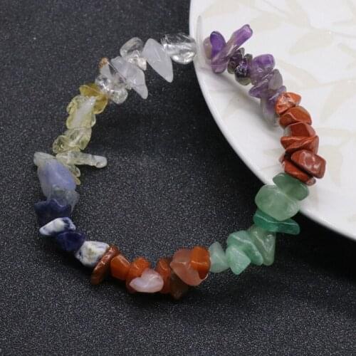 6/50PCS Natural Stone Gravel Bracelet Seven Chakra Energy Healing Yoga Meditation Pendulum Creative Gifts For Lovers Bracelets