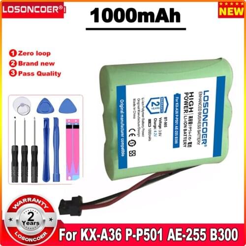 LOSONCOER 1000mAh BT-905 Mobile Phone Battery For KX-A36 P-P501 AE-255 B300 ATT-3AAB BT-800 P-P5