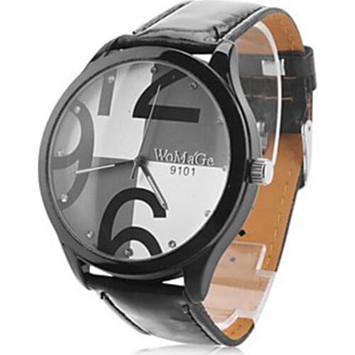 Fashion Brand WoMaGe Watches Women Watches Ladies Watches Colorful Big Number Dial Quartz Watch Leather Student Wristwatches