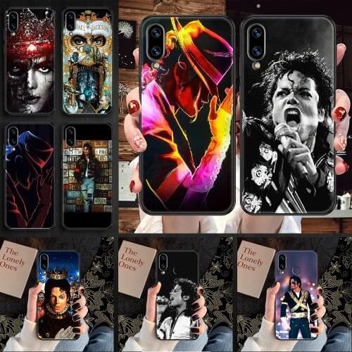 Michael Jackson Phone case For Huawei Honor 6 7 8 9 10 10i 20 A C X Lite Pro Play black painting back trend Etui art cover 3D