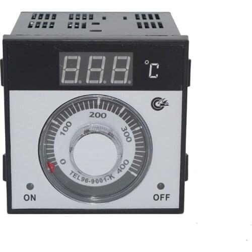 96*96mm digital thermostat temperature panel meter with knob K , 0-400 degree TEL96-9001-K oven flapjack temperature controller