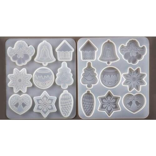 DIY Christmas Resin Mold Snowflake Pendant Key Chain UV Epoxy Silicone Mold for Jewelry Making Tools Xmas Gift