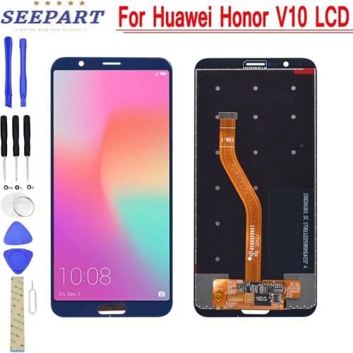 Original Blue/White LCD Huawei Honor V10 BKL-AL00 BKL-AL20 LCD Display + Touch Screen Digitizer Assembly Replacement V10 LCD