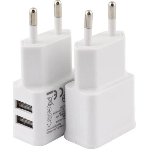 Dual USB Charger 2A Travel EU Plug Adapter portable Wall charger Mobile Phone USB cable For iphone Samsung Xiaomi Universal