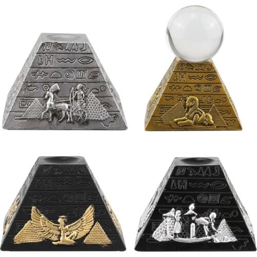 Egypt Pyramid Miniature Display Stand Crystal Glass Lens Ball Divination Photography Base Home Decor Magic Sphere Globe Holder