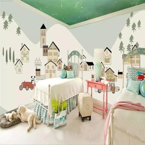 Cartoon animal park childrens room background wall professional production mural wallpaper wholesale custom photo wall