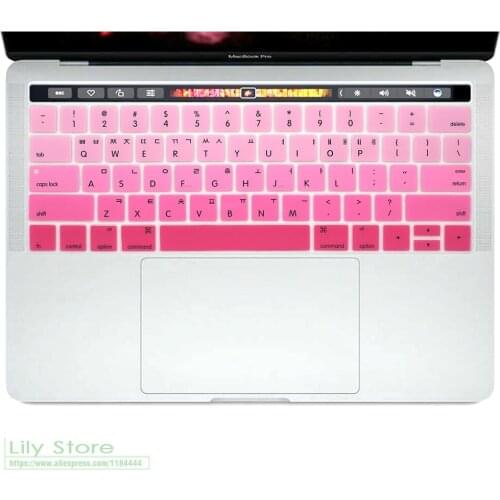 Korean Silicone Keyboard Cover Skin For Apple Macbook Pro 13.3 Inch A1706 and 15.4 Inch A1707 (2017 Version,with Touch Bar)