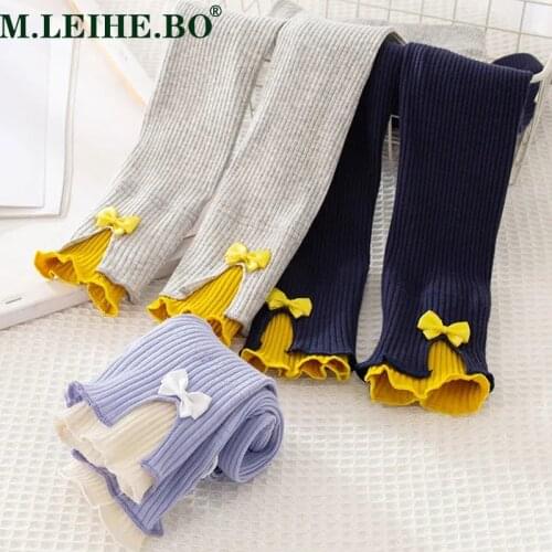 Spring Autumn Baby Leggings for Girls Candy Color Girls Leggins Elastic Children Pants Baby Ribbed Leggings Clothing 1-6Years