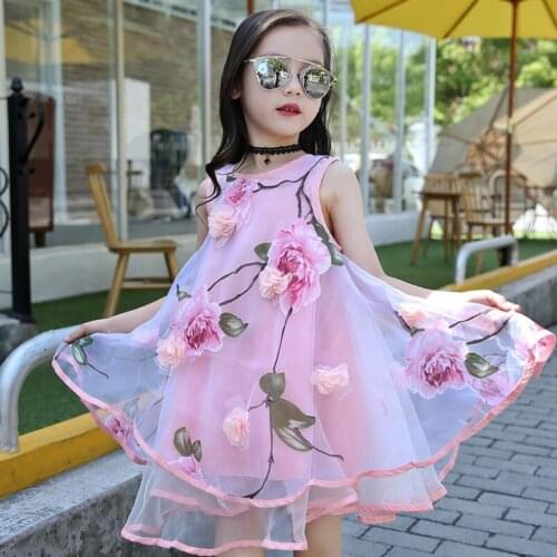 Girls Summer Dress Bohemia Toddler Teenager Sundress Kids Flower Dresses For Girls Childrens Clothing 6 8 10 12 Years JW4720-3