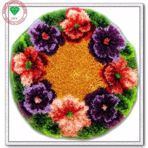 Needlework Latch hook rug kits Flowers carpet kids sets for embroidery Stitch threads Carpet embroidery cross-stitch kits carpet