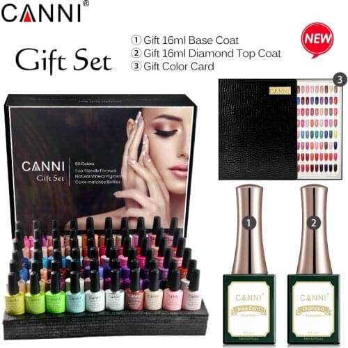 CANNI Gel Polish Kit 60pcs/set 2020 New Hot Sale Manicure Nail Art Salon UV Gel 18ml Peel Off Base Coat Long Wear Nowipe Topcoat