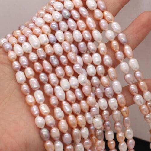 Natural Freshwater Pearls Mix Color Pearls Rice Shape Loose Beads for Women Jewelry Making DIY Necklace Bracelet Accessories