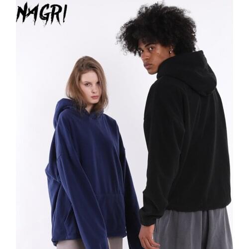 Solid Color Men Fleece Hoodie Autumn Winter Oversize Hoodies Sweatshirt Heavyweight Women Men Hip Hop Streetwear Hooded Pullover