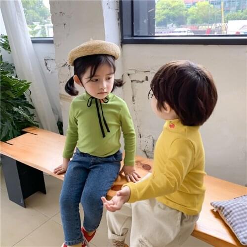 1 2 3 4 5 6 Years Toddler Girls Shirts Autumn New Arrival Cherry Long Sleeve Tops for Girls Kids Clothing 2019 Boys Shirt New