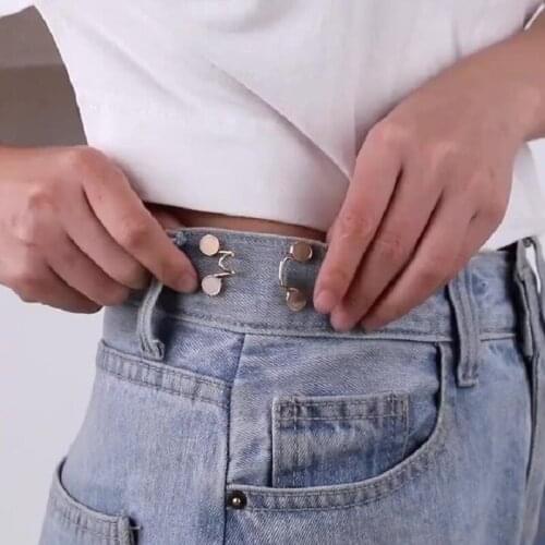 Waist Buttons Nail-free Detachable Buttons Jeans Waist Circumference Adjustment Metal Buckle Accessories
