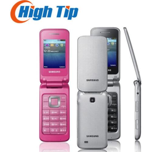 Unlocked Original Samsung C3520 Flip 1.3MP Mobile phone Black/Silver/Pink color 2.4" 1 Years Warranty