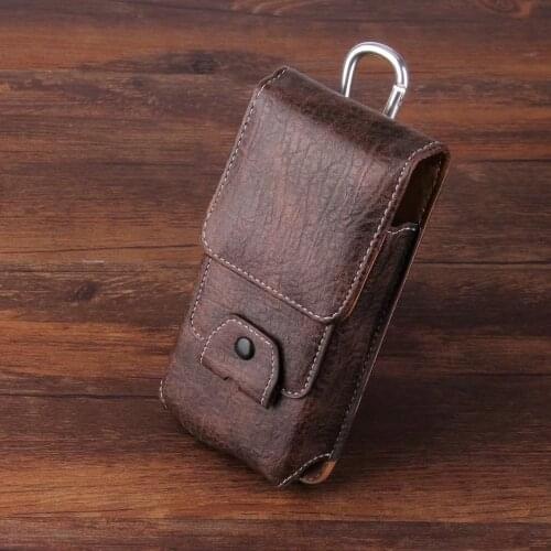 Universal Cell Phone Leather Waist Belt Pocket with Card Slots Doogee Y8 Y7 Plus BL9000 BL5500 Lite S55 BL12000 BL5000 BL7000