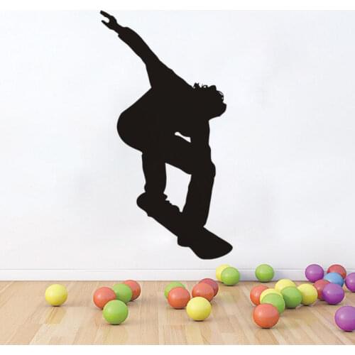 Skateboard Player Vinyl Wall Stickers Home Removable Art Sticker Design Waterproof Kids Room Decorative Decal For GYM SA012B