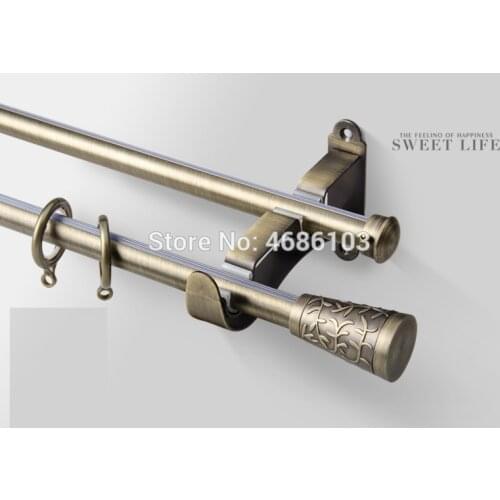 High Quality Stainless steel curtain rod Diameter 19mm double curtain rods and accessories for Bedroom/study room/living room