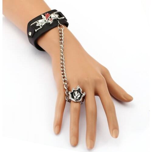 Jewelry BLEACH Leather Bracelet Kurosaki ichigo Link Charm Bracelets Anime Cosplay Punk Bangle Men Women