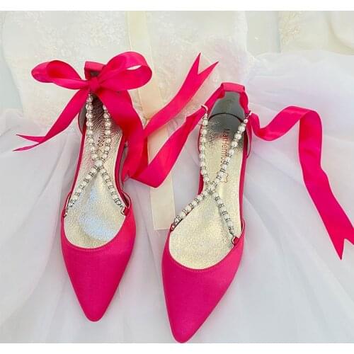 Womens Lace up Pointed Toe Flats Cross Strap Ballerinas Bride Wedding Shoes Gold Champagne Wedding Shoes