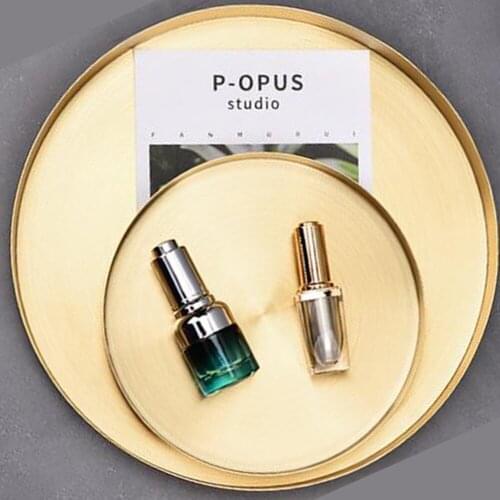 3 Size Gold Kitchen Stainless Steel Storage Tray Space Saving Organizer Multifunctional Jewelry Display Plate Round Shape TW024