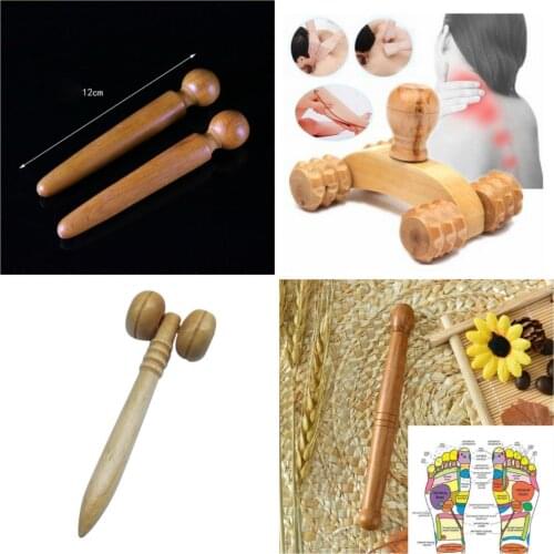 1Pc Wooden Eye Face Roller Health Care Massager Primary Wooden Spa Muscle Roller Stick Relaxing Neck Chin Slimming