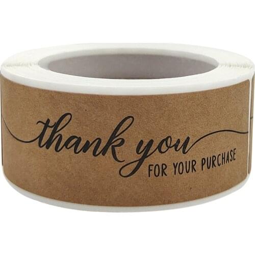 120 Pcs/Pack Thank You For Your Order Stickers 3x1 Inch Rectangle Labels For Small Business Handmade Decor Kraft Paper Stickers