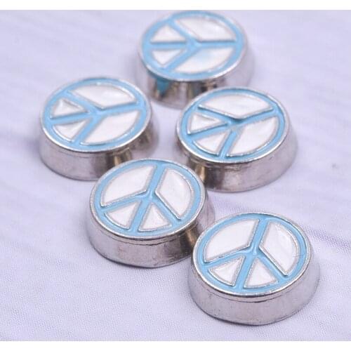 20Pcs Alloy Round Blue Peace Charms Pendant For Floating Glass Living Locket Charms Jewelry F536