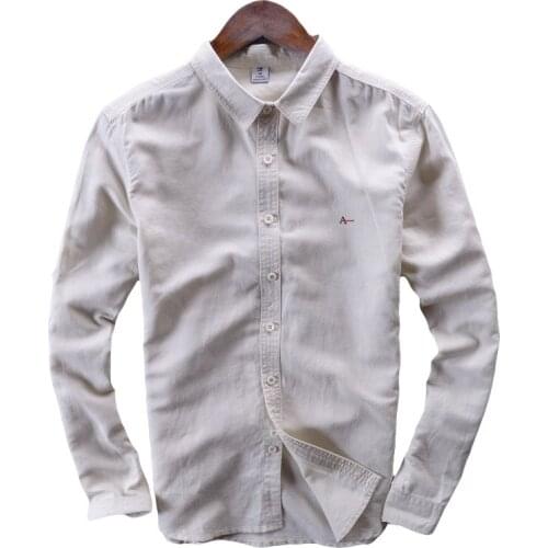 2020 reserva aramy Summer New Casual Shirts Men Breathable 100% Pure Linen Fashiom Long sleeve male camisate