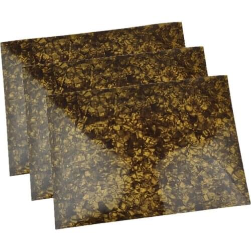 3Pcs A4 Size 0.46mm Pearl Gold Celluloid Sheet 210x297mm for Pickguard Custom Inlays Guitar Pick Luthier