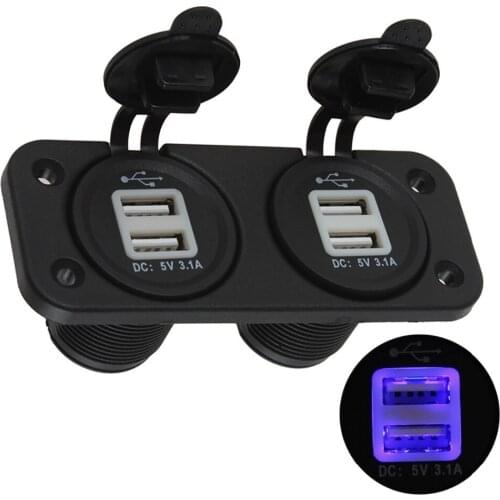 4 USB Motorcycle Cigarette Lighter Universal Car Cigarette Lighter Auto Charger Socket Charger for Smartphone / MP3 / GPS