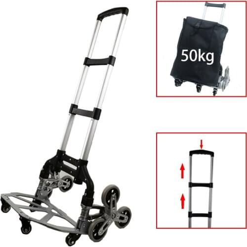 50KG Loading Climbing Stairs Aluminum Alloy Cart Heavy Duty Folding Trolley