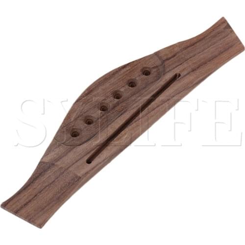 6 String Rosewood Acoustic Guitar Bridge Great Replacement parts straight holes