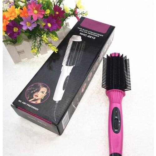 Anion Fast Heat Curler Hair Straightener Electric Hair Comb Brush Straightening Irons Multifunction Salon Curling Tool EU Plug