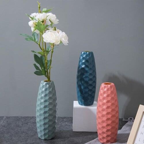 European Style Vase Home Decoration Anti-ceramic Plastic Vase Anti-fall Wedding Decoration Dried Flower Hydroponic Plant