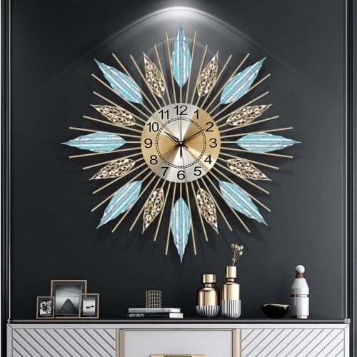 Large Luxury Wall Clock Abstract Nordic Creative Living Room Silent Metal Modern Wall Clock Reloj Pared Home Decor New DA60WC