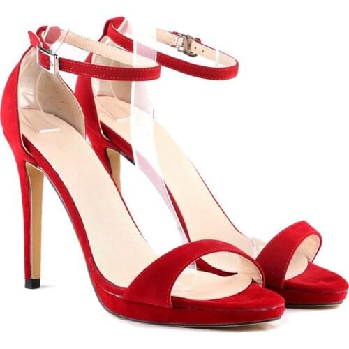 New Open Toe Platform Flock Women Sandals Summer Casual Buckle High Heel Gladiator Shoes Office Ladies Party Pump Female Wedding