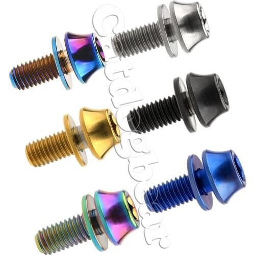 Catdogbear Titanium Bolt M5x12mm with Washers Bike Bottle Holder Screw for Bicycle Water Bottle Cage