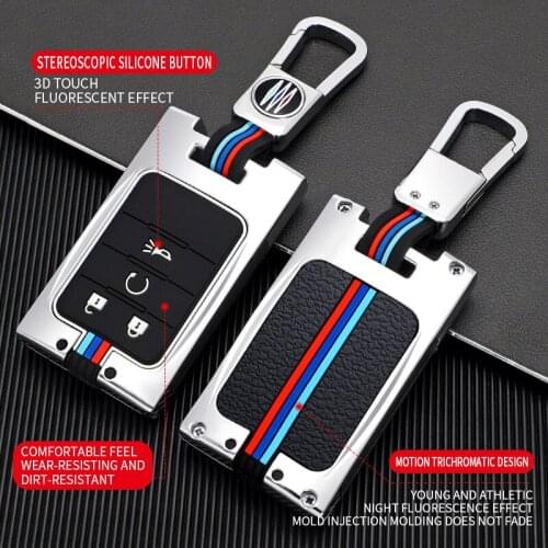 Zinc Alloy Car Key Cover Case for Cadillac CTS ATS XTS SLS SRX XLS DTS STS Seville Escalade 3/4/5Button Chevrolet C7 Corvette
