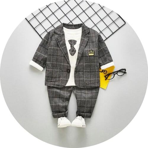 Kids Fashion Clothes Baby Tie Cotton T-shirts Pants 3Pcs/Sets Toddler Tracksuit Spring Autumn Children Boys Girls Clothing Sets