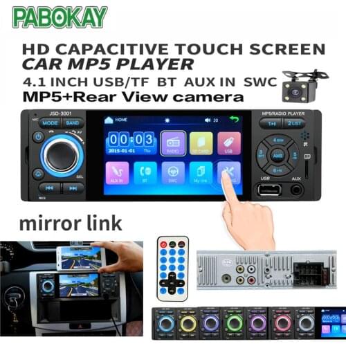 For 4" Touch Screen Bluetooth Car Radio 1 Din Mirror Link Autoradio Stereo Audio MP5 Video Player USB MP3 TF JSD-3001