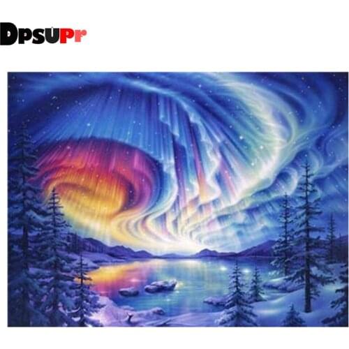 Dpsupr Full Square/Round Drill 5D DIY Diamond Painting "Snow Scenery" Diamond Embroidery Cross Stitch Decor Christmas Gift BH07