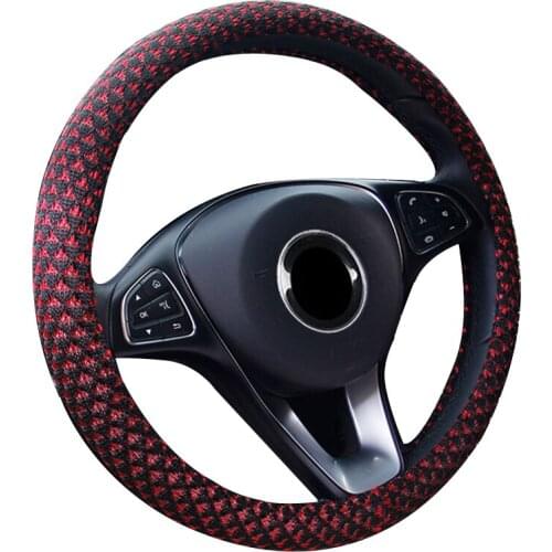 Ice Silk Breathable Fashion Car Steering Wheel Cover Wrap Fit For 37-38CM/14.5" -15" M Size Braid On Steering-Wheel For LADA