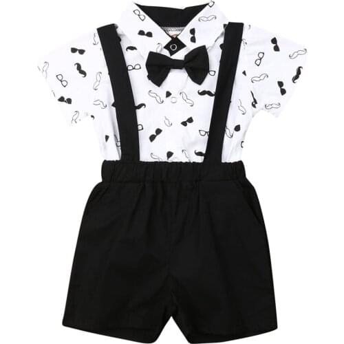 2019 Toddler Baby Boy Wedding Christening Formal Party Bow Tie Suit Outfit Tuxedo 0-24m