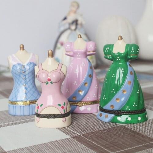 Classical Jewelry Storage Box Ceramic Princess Necklace Earrings Organizer Creative Home Cute Decorative Ornaments