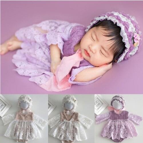 3 Pcs/set Baby Clothes Bonnet Pants Set Newborn Full Moon Photography Props Infants Photoshoot Styling Clothing Accessories