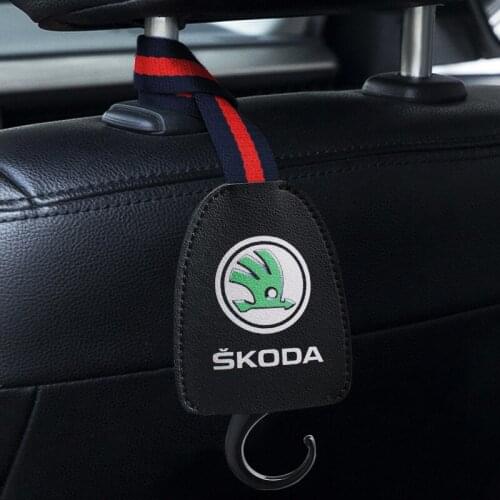 1/2PCS Leather Car Seat Back Hook Holster Hidden Multifunctional For Skoda Octavia A2 A5 A7 Fabia Rapid Superb Yeti Accessories