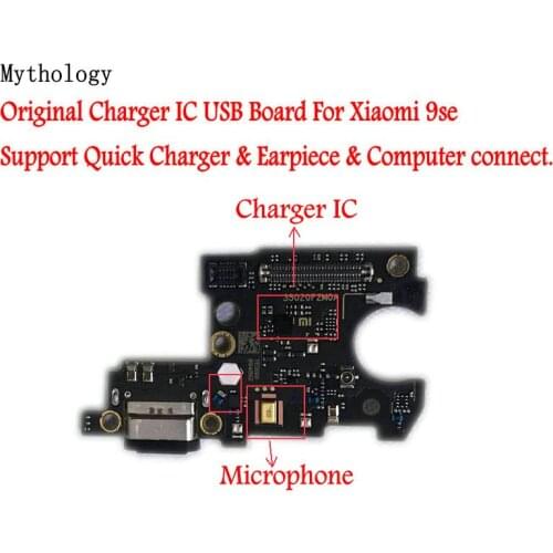 Mythology Original For Xiaomi 9 se USB Board Flex Cable Dock Connector Microphone & IC Support Quick Charger For Xiaomi 9se