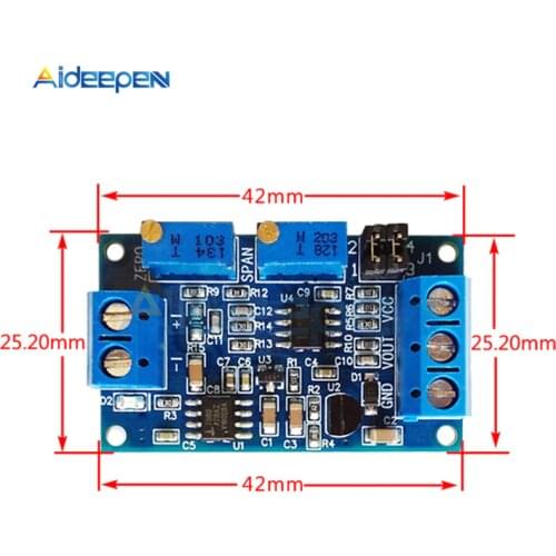 Current to Voltage Module 0 / 4-20mA to 0-3.3V 0-5V 0-10V Voltage Transmitter Signal Converter Module